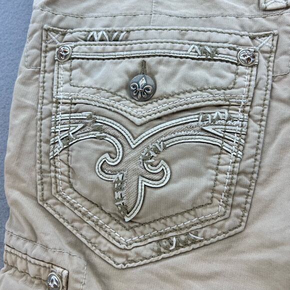 Rock Revival Men's Slim Khaki Shorts Size W32 L23 REC100-1S - Picture 3 of 16